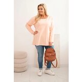 Kesi Plus Size women's blouse with a boat neckline peach | Shoptok.si