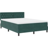  Krevet s podlogom s madracem &amp LED Tamnozeleni 140x200 cm Baršun | shoptok.hr