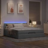 vidaXL Otomanski posteljni okvir z vzmetnico siv 180x200 cm blago | Shoptok.si