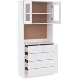  Visoka komoda ALTA bijela 77 x 35 x 165 cm od masivne borovine | Shoptok.si