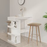 vidaXL Barski stol sa stalkom za pohranu sjajni bijeli 100x50x101,5 cm Cijene