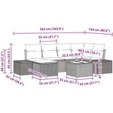  7-dijelni vrtni kauč set s jastučićima smeđi poli ratan | shoptok.hr