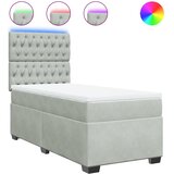 Box spring krevet s madracem svjetlosivi 80 x 200 cm baršunasti | shoptok.hr