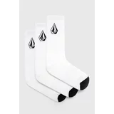 Volcom Čarape (3-pack) za muškarce, boja: bijela