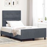  Krevet od tamnosive baršunaste tkanine 120x190 cm | shoptok.hr