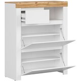 CARRYHOME omara za čevlje bela, hrast wotan, bela, visoki sijaj | Shoptok.si