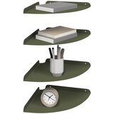  Lebdeća polica s policom 4 pcs Maslinovo zelena 30 x 30 x 2 cm | shoptok.hr