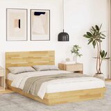 vidaXL Okvir kreveta uzglavljem bez madraca 120x190 cm puno drvo hrast Cijene