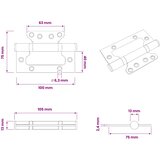  Šarka 8 kom. 100 x 75 x 13 mm Srebrna Čelik | shoptok.hr