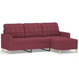 vidaXL Kavč trosed s stolčkom za noge vinsko rdeč 180 cm blago, (20925180) Cene