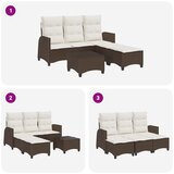  3-dijelni set vrtnih sofa s jastucima smeđi od poliratana L | Eponuda.ba