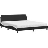  Krevet s madracem Dover crno-bijeli 180 x 200 cm od umjetne kože | shoptok.hr