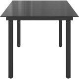  Vrtni stol crni 190 x 90 x 74 cm aluminijum i staklo | shoptok.hr
