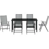 vidaXL set vrtnih stolova od 7 dijelova antracitnog čelika | shoptok.hr