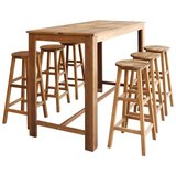  7-dijelni set barskih stolaca i stola od masivnog bagremovog drva | shoptok.hr