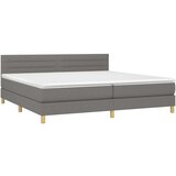  Box spring postelja z vzmetnico LED temno siva 200x200 cm blago, (21118429) | Shoptok.si