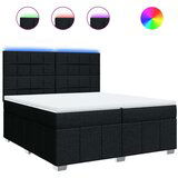 vidaXL Krevet s oprugama i madracem crni 200x200 cm od tkanine | shoptok.hr