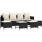 Maison Chic Seti vrtnega pohištva - Vrtna garnitura - Vrtni pohištvo set 5-delna z blazinami črn poli ratan, (21820653) | Shoptok.si