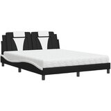  The Living Store Postelja z vzmetnico črna in bela 160x200 cm umetno usnje - Postelja, (21496274) | Shoptok.si