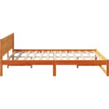 vidaXL okvir postelje Vosek rjav Trden borov les 160 x 200 cm Vzdržljiv | Shoptok.si