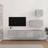  Komplet TV omaric 4-delni betonsko siv inženirski les, (20734773) Cene