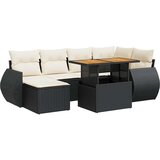 vidaXL 7-dijelni set vrtnih sofa od poliratana s jastucima crni | shoptok.hr