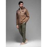 Ombre Lightweight colorful men's sports jacket with fleece - brown and navy blue