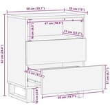  Nočna omarica Naravna 50 x 33 x 60 cm Masiven les manga, (5000107104) | Shoptok.si