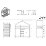 Adeko Dječji krevet u obliku kućice/na kat s podnicom 90x190 cm u prirodnoj boji DMPN – | shoptok.hr