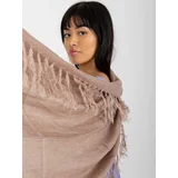 Fashionhunters Lady's dark beige long scarf with fringe