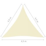 vidaXL Senčno jadro oksford blago trikotno 4,5x4,5x4,5 m krem, (20609242) | Shoptok.si