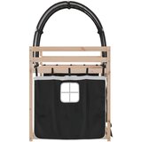  Krevet na kat sa zavjesama bijelo-crni 75 x 190 cm od borovine | shoptok.hr