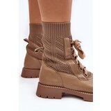 Boto Women's lace-up ankle boots with light beige sock Gentiana | ePonuda.com