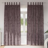 vidaXL velvetske zavese 2 kosa z zankami Rjava 245x140 cm | Shoptok.si