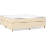 vidaXL Box spring postelja z vzmetnico krem 180x200 cm blago, (20895845) Cene