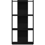 vidaXL Knjižna omara 3-nadstropna črna 60x30x120 cm inženirski les | Shoptok.si