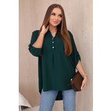Kesi Włoski Blouse with a longer back dark green | shoptok.hr