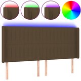  LED uzglavlje tamnosmeđe 163x16x118/128 cm od tkanine | shoptok.hr