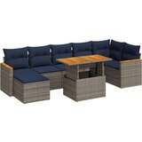  Vrtna garnitura - 8-dijelni set vrtnih sofa od poliratana s jastucima sivi - Siva sa spremištem 1 | shoptok.hr