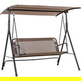Outsunny Vrtna gugalna postelja s 3 sedeži in nastavljivim nadstreškom, kovina in tekstil 172x110x155cm rjava, (20753971) | Shoptok.si