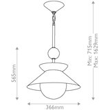 Quintiesse QN-SAUCER-1P-M-AB-OPAL-Luster na stalku SAUCER M 1xE27/40W/230V zlatna | Eponuda.com