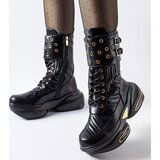 Gemre Black ankle boots decorated with quilting Veronese | Shoptok.si