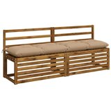  Jastučići za klupe VIANEN 2 kom. 100% poliester Pijesak - Pijesak 160 x 40 x 12 cm | shoptok.hr