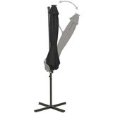  Konzolni suncobran sa stupom i LED svjetlima 300 cm crni | shoptok.hr