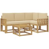 vidaXL Zunanja garnitura za sedenje z blazino 5 pcs Bela in bež, (5000281666) | Shoptok.si