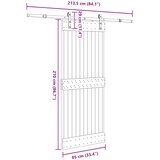  Klizna vrata NARVIK Prirodna i crna 85 x 210 cm (213,5 cm) | shoptok.hr