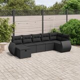 vidaXL 7-dijelni set vrtnih sofa od poliratana s jastucima crni | shoptok.hr