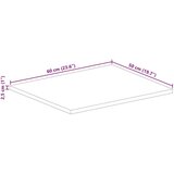  Mizna plošča 60x50x2,5 cm pravokotna grob trden mangov les, (21412133) | Shoptok.si