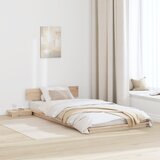 vidaXL posteljni okvir s postelnima mizama 90x190cm iz trdnega lesa Cene