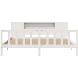 vidaXL Krevet s regalom z knjige bez madraca bijeli 200x200cm borovina | shoptok.hr